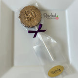 12 Gold Dusted #80 Decorative Chocolate Lollipop 80th Birthday Candy Party Favors