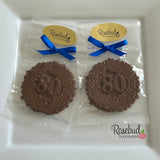 12 NUMBER EIGHTY #80 Chocolate Decorative FLORAL Lollipop Candy Favors 80th Birthday Party
