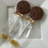 12 NUMBER EIGHTY #80 Chocolate Decorative FLORAL Lollipop Candy Favors 80th Birthday Party