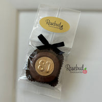 12 #80 Chocolate Covered Oreo Cookie Candy Party Favors GOLD DUSTED 80th Birthday