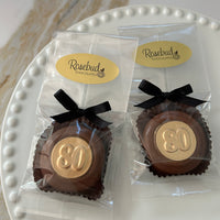 12 #80 Chocolate Covered Oreo Cookie Candy Party Favors GOLD DUSTED 80th Birthday