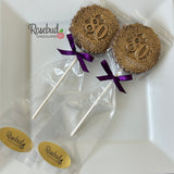 12 Gold Dusted #80 Decorative Chocolate Lollipop 80th Birthday Candy Party Favors