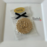 12 Gold Dusted #80 Decorative Chocolate Lollipop 80th Birthday Candy Party Favors