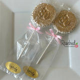 12 Gold Dusted #80 Decorative Chocolate Lollipop 80th Birthday Candy Party Favors