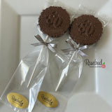 12 NUMBER EIGHTY #80 Chocolate Decorative FLORAL Lollipop Candy Favors 80th Birthday Party