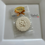 12 NUMBER EIGHTY #80 Chocolate Decorative FLORAL Lollipop Candy Favors 80th Birthday Party