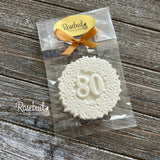 12 NUMBER EIGHTY #80 Chocolate Decorative FLORAL Lollipop Candy Favors 80th Birthday Party