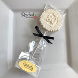 12 NUMBER EIGHTY #80 Chocolate Decorative FLORAL Lollipop Candy Favors 80th Birthday Party