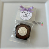 12 #80 Chocolate Covered Oreo Cookie CHEERS to 80 Years 80th Birthday Party Favors