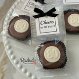 12 #80 Chocolate Covered Oreo Cookie CHEERS to 80 Years 80th Birthday Party Favors