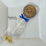 90th Birthday Set of 12 Chocolate #90 Floral Lollipops Party Favors Gold Dusted