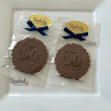 90th Birthday Set of 12 Chocolate #90 Floral Lollipops Candy Party Favors