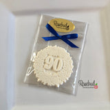 90th Birthday Set of 12 Chocolate #90 Floral Lollipops Candy Party Favors