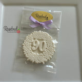 90th Birthday Set of 12 Chocolate #90 Floral Lollipops Candy Party Favors