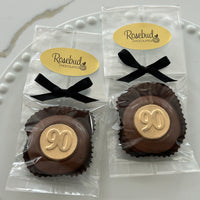 12 #90 Chocolate Covered Oreo Cookie Candy Party Favors GOLD DUSTED 90th Birthday