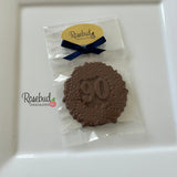 90th Birthday Set of 12 Chocolate #90 Floral Lollipops Candy Party Favors