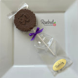 90th Birthday Set of 12 Chocolate #90 Floral Lollipops Candy Party Favors