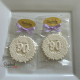 90th Birthday Set of 12 Chocolate #90 Floral Lollipops Candy Party Favors
