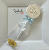 90th Birthday Set of 12 Chocolate #90 Floral Lollipops Candy Party Favors