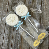 90th Birthday Set of 12 Chocolate #90 Floral Lollipops Candy Party Favors