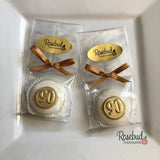 12 #90 Chocolate Covered Oreo Cookie Candy Party Favors GOLD DUSTED 90th Birthday