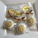 12 #90 Chocolate Covered Oreo Cookie Candy Party Favors GOLD DUSTED 90th Birthday