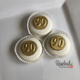 12 #90 Chocolate Covered Oreo Cookie Candy Party Favors GOLD DUSTED 90th Birthday