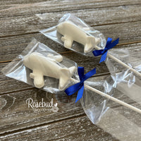 12 AIRPLANE Chocolate Lollipop Candy Party Favors