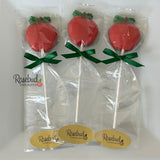 APPLE Set of 12 Chocolate Lollipops Candy Party Favors