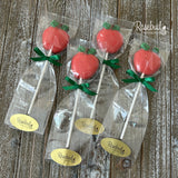 APPLE Set of 12 Chocolate Lollipops Candy Party Favors