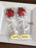 APPLE Set of 12 Chocolate Lollipops Candy Party Favors
