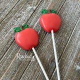 APPLE Set of 12 Chocolate Lollipops Candy Party Favors