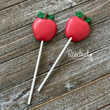APPLE Set of 12 Chocolate Lollipops Candy Party Favors