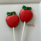 APPLE Set of 12 Chocolate Lollipops Candy Party Favors