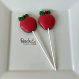 APPLE Set of 12 Chocolate Lollipops Candy Party Favors