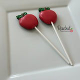 APPLE Set of 12 Chocolate Lollipops Candy Party Favors