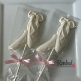 12 BALLET SLIPPERS Chocolate Lollipop Candy Party Dance Favors