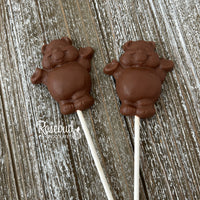 12 BEAR Chocolate Lollipop Candy Party Favors