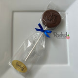 BICYCLE Set of 12 Chocolate Lollipops Candy Bike Party Favors