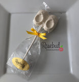 12 Baby BOOTIES Chocolate Lollipop Candy Baby Shower Party Favors