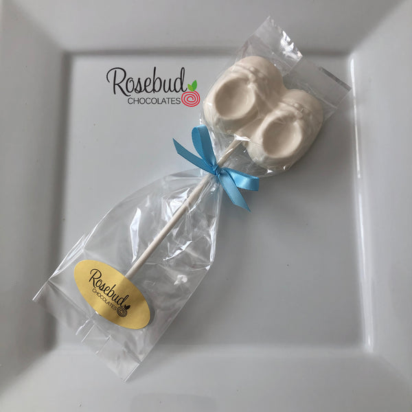 12 Baby BOOTIES Chocolate Lollipop Candy Baby Shower Party Favors
