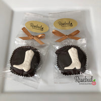 12 COWBOY BOOT Chocolate Covered Oreo Cookie Candy Party Favors