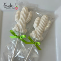 12 CACTUS Chocolate Lollipop Candy Party Favors Birthday Wedding