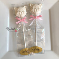 12 Kitty CAT Chocolate Lollipops Candy Party Favors