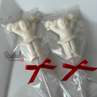 12 CHEERLEADER Chocolate Lollipop Candy Party Favors
