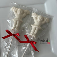 12 CHEERLEADER Chocolate Lollipop Candy Party Favors