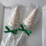 CHRISTMAS TREE Set of 12 Chocolate Lollipop Candy Winter Holiday Party Favors