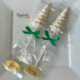 CHRISTMAS TREE Set of 12 Chocolate Lollipop Candy Winter Holiday Party Favors
