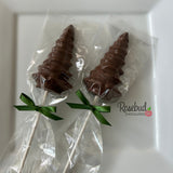 CHRISTMAS TREE Set of 12 Chocolate Lollipop Candy Winter Holiday Party Favors