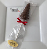 CHRISTMAS TREE Set of 12 Chocolate Lollipop Candy Winter Holiday Party Favors